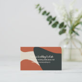 Bio Terracotta Blue Blush Wedding Website Card Visitenkarte (Stehend Vorderseite)