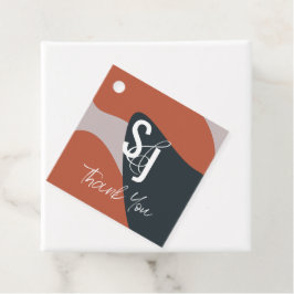 Bio Terracotta Blue Geo Vielen Dank für Ihre Hochz Geschenkanhänger