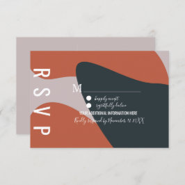 Bio Terracotta Blue Wedding RSVP Einladung