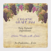 Bio Traubenkonfitüre Rustikale Weintrauben Etiketten (Design 1)