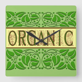 Bio Uhr der Wand des grünen Sprichworts