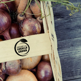 Bio und lokal bebaut, landwirtschaftlicher Betrieb Gummistempel