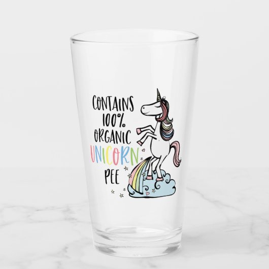 Bio Unicorn Pee Funny Unicorn Glas (Vorderseite)