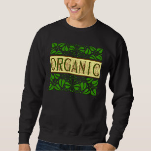 Bio Vintager grüner Slogan mit Blätter oben Sweatshirt