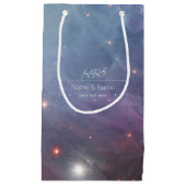 Bio violette Himmelsstars orion nebula EDITABLE Kleine Geschenktüte (Vorderseite)