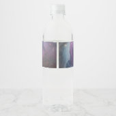 Bio violette Himmelsstars orion nebula EDITABLE Wasserflaschenetikett (Rückseite)