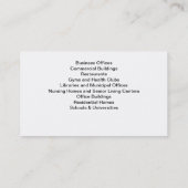 Bio-Virenbereinigungsdienste - Visitenkarten Visitenkarte (Rückseite)