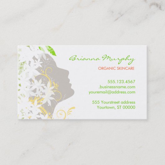 Bio Visitenkarte für Kosmetologen Terminkarte (Vorderseite)