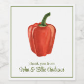 Bio Wasserfarbe Roter Glockenpfeffer Weinetikett (Einzelnes Label)