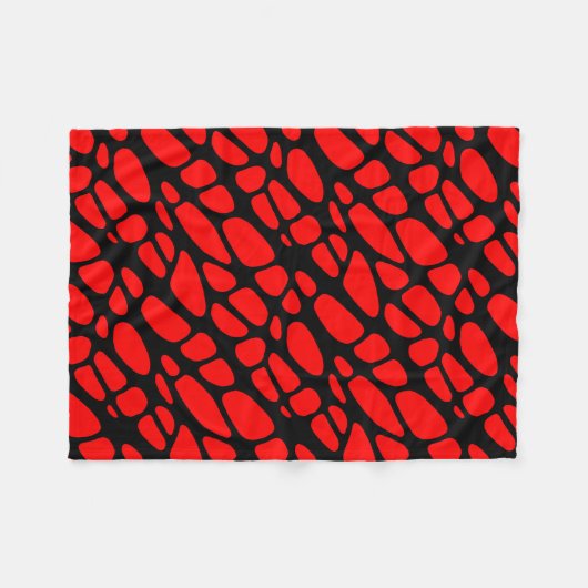 Bio Webmuster in Rot und Schwarz-Gotik Fleecedecke (Vorderseite (Horizontal))