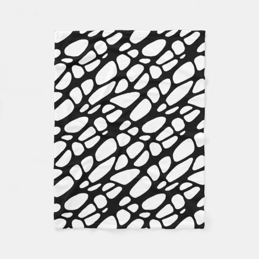 Bio Webmuster Schwarz/Weiß Fleecedecke (Vorderseite)