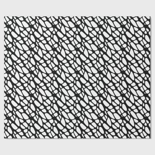 Bio Webmuster Schwarz/Weiß Geschenkpapier (Flach)