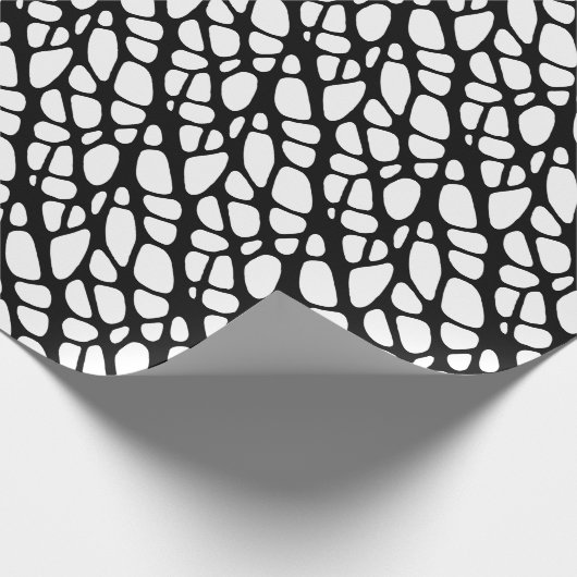 Bio Webmuster Schwarz/Weiß Geschenkpapier (Ecke)