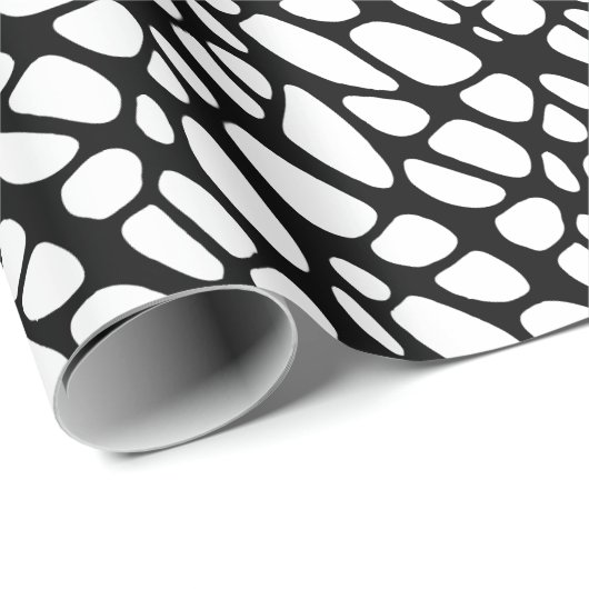 Bio Webmuster Schwarz/Weiß Geschenkpapier (Rolleneckpunkt)