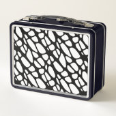 Bio Webmuster Schwarz/Weiß Metall Brotdose (Rückseite)