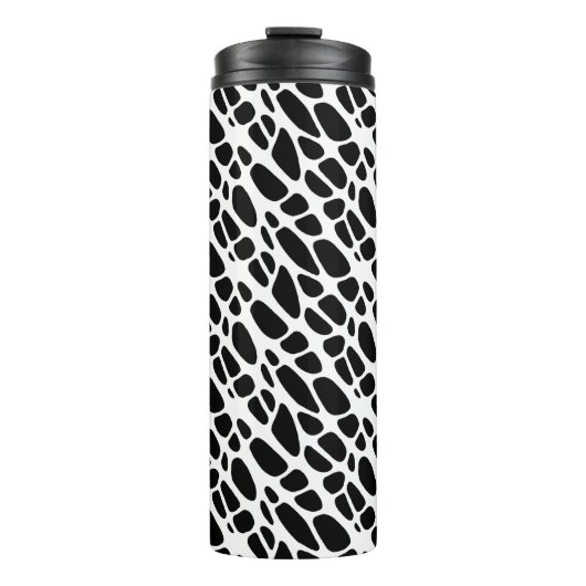 Bio Webmuster Schwarz/Weiß Thermosbecher (Vorderseite)