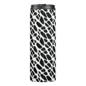 Bio Webmuster Schwarz/Weiß Thermosbecher (Rückseite)