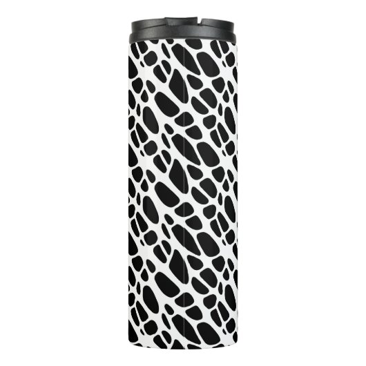 Bio Webmuster Schwarz/Weiß Thermosbecher (Rückseite)