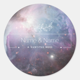 Bio weiße Gabe Retro-Orion Nebel EDITABLE Runder Aufkleber