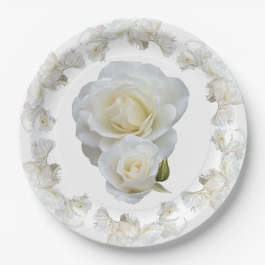 Bio Weiße Rosen, Pappteller (Vorderseite)