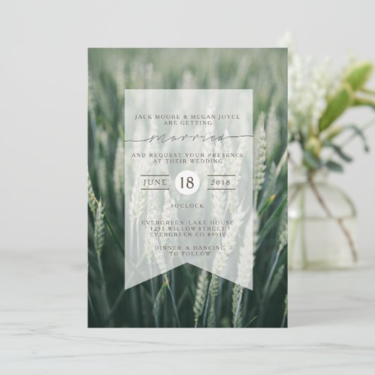 Bio Weizen | Einladung zur Hochzeit (Stehend Vorderseite)