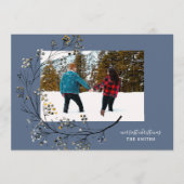 Bio Winter Natural Blue Frohe Weihnachten Foto (Vorderseite)