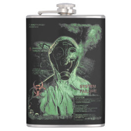 Bioabfall - Techno-Dystopian Streetwear Design Flachmann