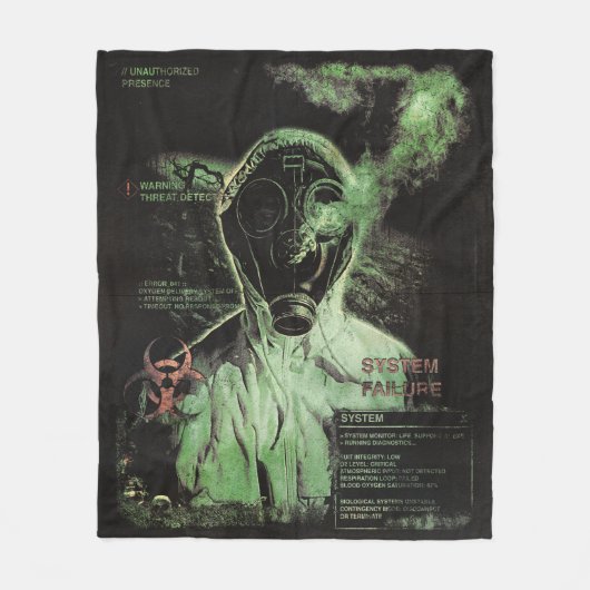 Bioabfall - Techno-Dystopian Streetwear Design Fleecedecke (Vorderseite)