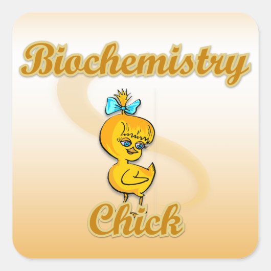 Biochemie Chick Quadratischer Aufkleber (Vorderseite)
