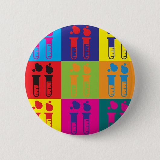 Biochemie-Pop-Kunst Button (Vorderseite)