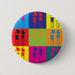 Biochemie-Pop-Kunst Button