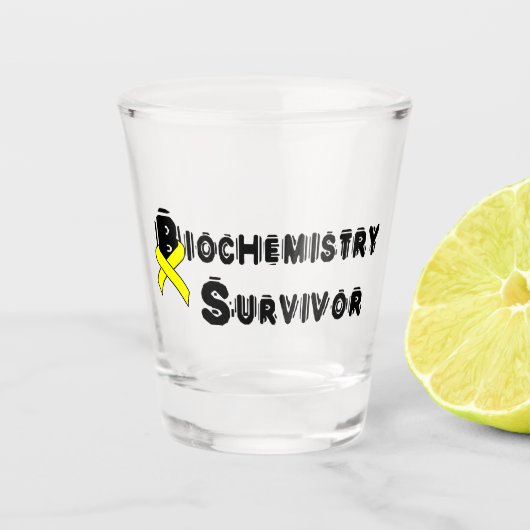 Biochemie Survivor Schnapsglas (Vorderseite)