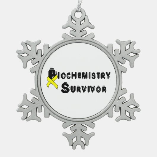 Biochemie Survivor Schneeflocken Zinn-Ornament (Vorderseite)