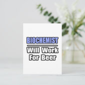 Biochemiker... arbeitet für Bier Postkarte (Stehend Vorderseite)