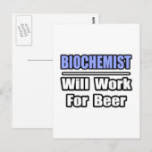 Biochemiker... arbeitet für Bier Postkarte (Vorne/Hinten)