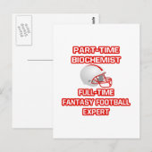 Biochemiker .. Fantasy Football Experte Postkarte (Vorne/Hinten)