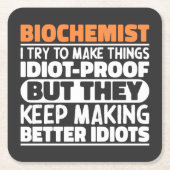 Biochemikerin Ich versuche, Dinge Cool zu machen L Rechteckiger Pappuntersetzer (Vorderseite)