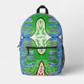"BioForms" Abstract Pattern Backpack Bedruckter Rucksack (Vorderseite)