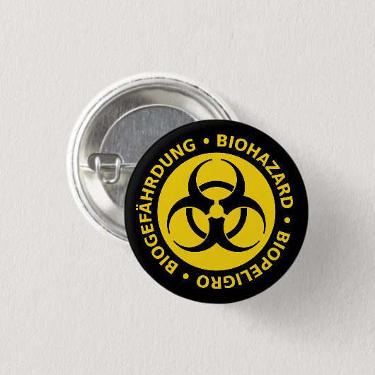 Biogefährdung Button (Vorne & Hinten)