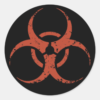 Biogefährdung - dist - rot runder aufkleber