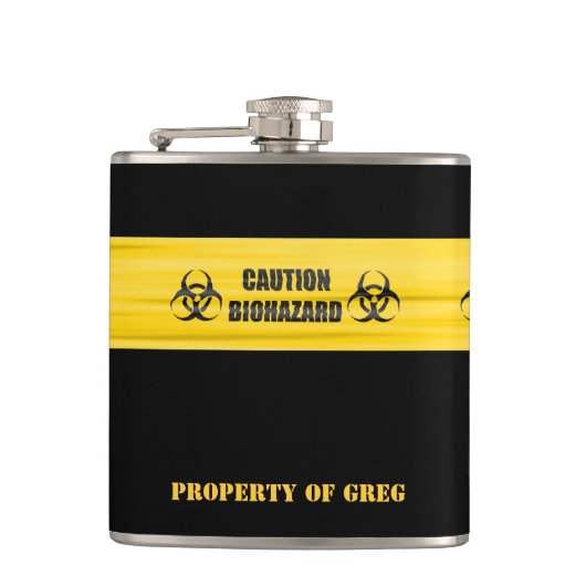 Biogefährdung Funny Custom Flask Flachmann (Vorderseite)
