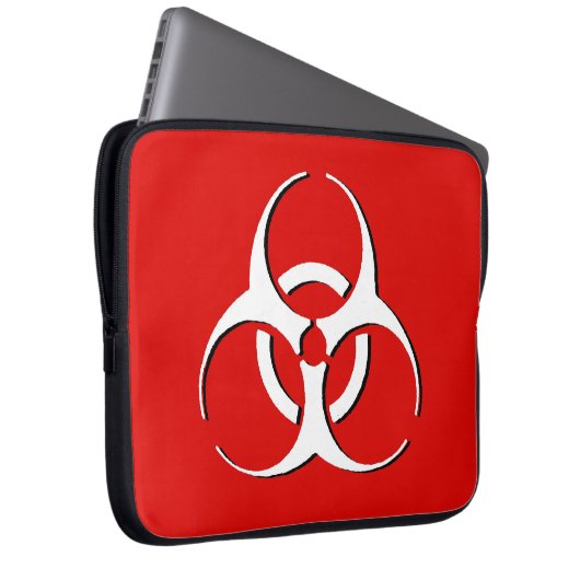 Biogefährdung-Laptop-Hülse - klassischer Knochen, Laptopschutzhülle (Vorne Rechts)