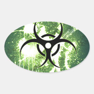 Biogefährdung Ovaler Aufkleber