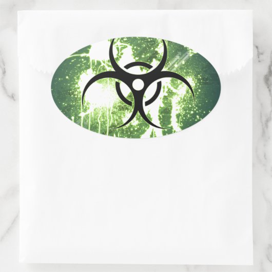 Biogefährdung Ovaler Aufkleber (Tasche)