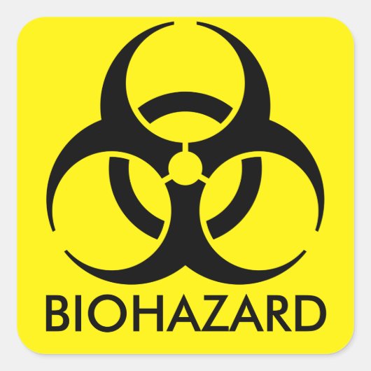 Biogefährdung Quadratischer Aufkleber (Vorderseite)