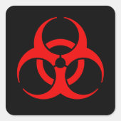 Biogefährdung Quadratischer Aufkleber (Vorderseite)