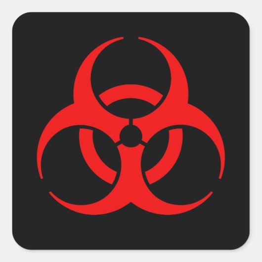Biogefährdung Quadratischer Aufkleber (Vorderseite)