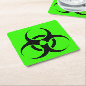 Biogefährdung Rechteckiger Pappuntersetzer (angewinkelt)