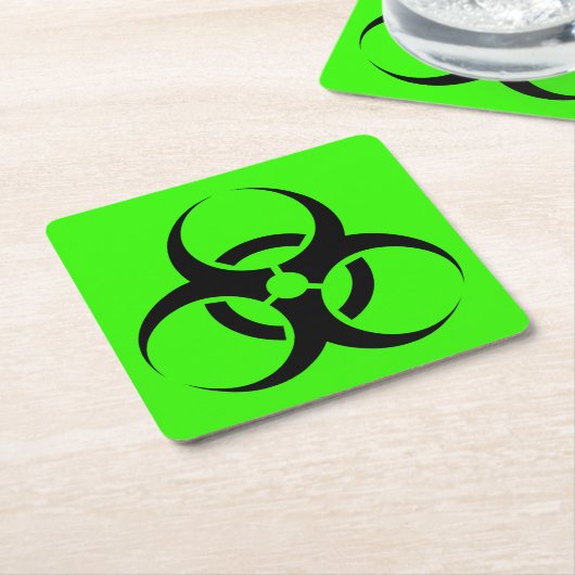 Biogefährdung Rechteckiger Pappuntersetzer (angewinkelt)