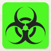 Biogefährdung Rechteckiger Pappuntersetzer (Vorderseite)